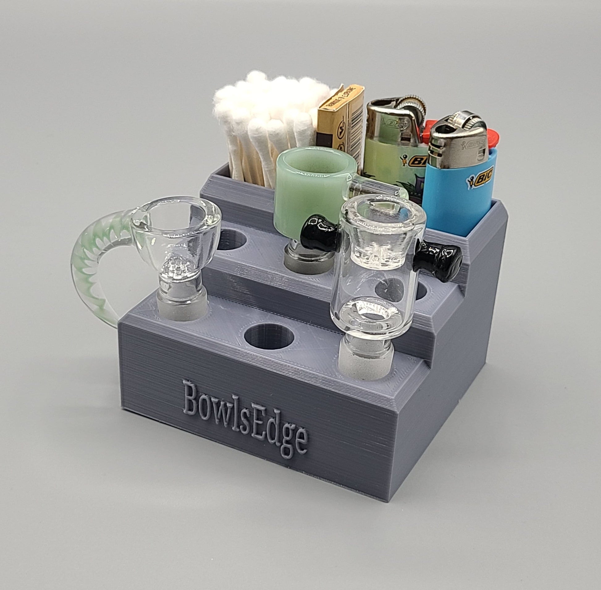 Bowl Stand with Storage, 14mm / 18mm Bowl Display, Smoking Accessories
